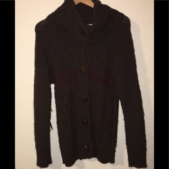 Wool Sweater coat w/ fringe - Picture 2 of 7